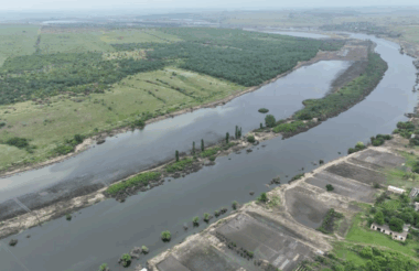 Як виглядає затоплене Калинівське з висоти пташиного польоту (ФОТО)