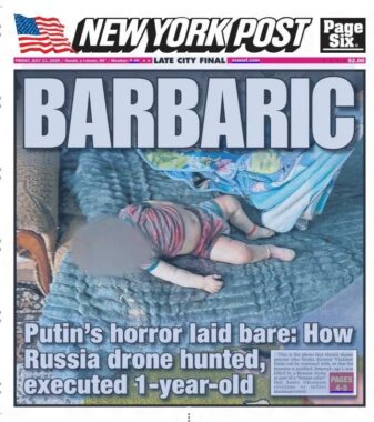 «Варварство»: New York Post написал об убийстве россиянами херсонского малыша